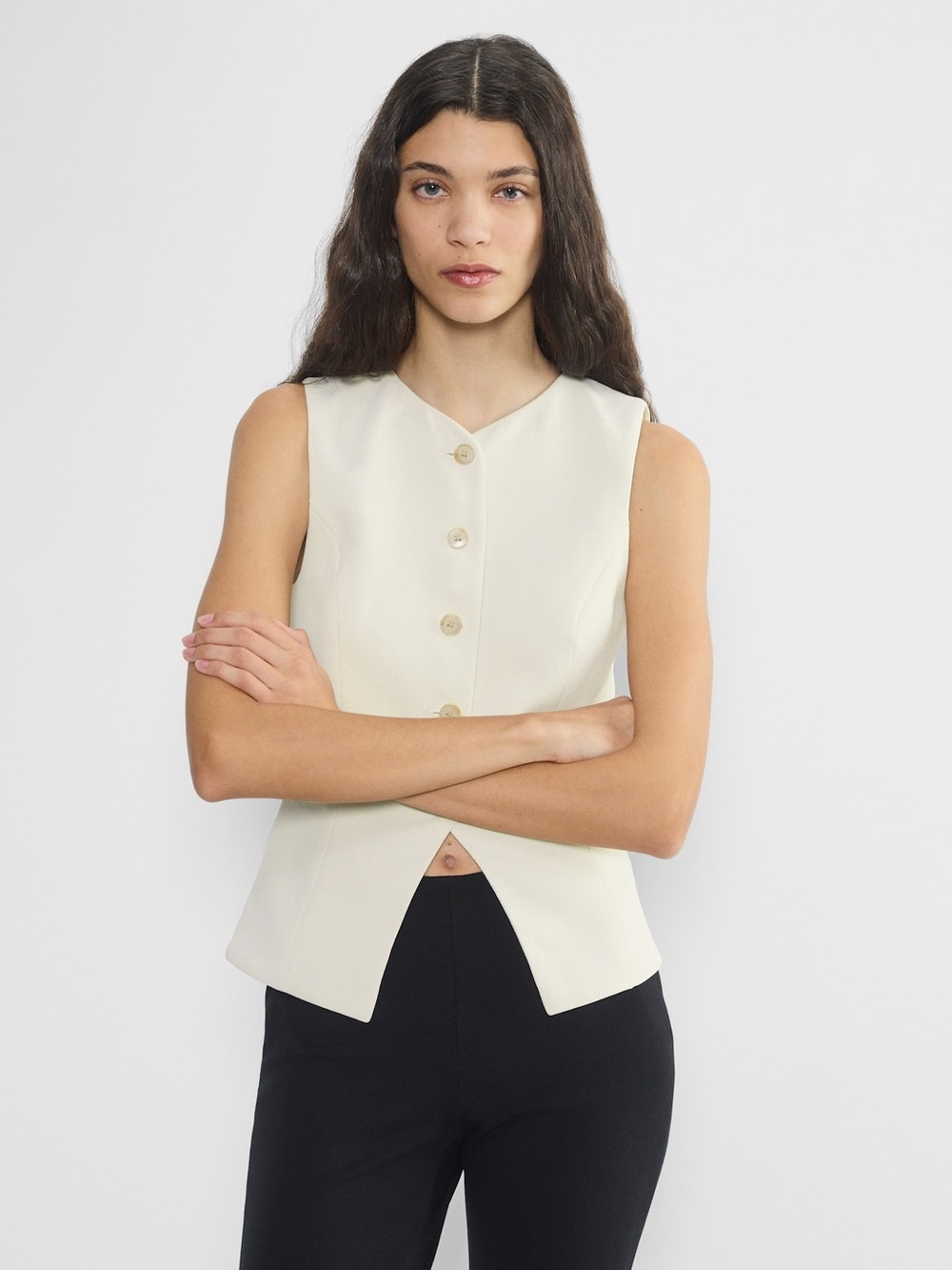 Aritzia Wilfred Regal Vest Matte Pearl